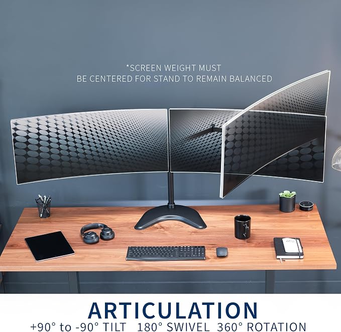 VIVO Dual LED LCD Monitor Free-Standing Desk Stand - Image 5