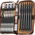 Nicpro 30PCS Black Metal Mechanical Pencil Set in Leather Case, Art Drafting by Nicpro