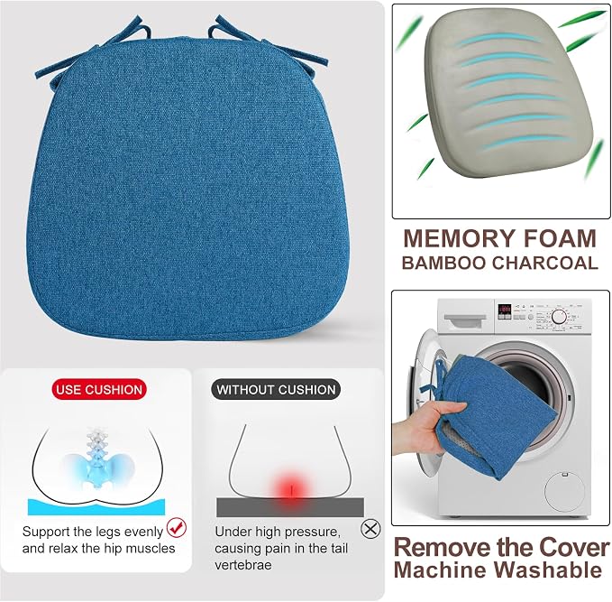 SINOSSO 1 Pack Memory Foam Chair Cushions - Image 5