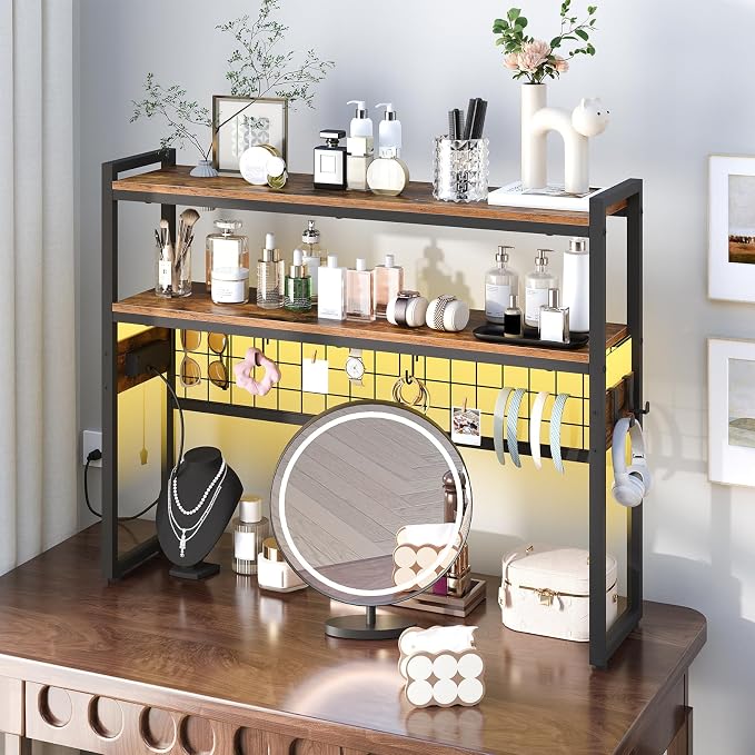 HOOBRO Desktop Bookcase, 37.4" Large Desk Shelf, 2-Tier Desktop Organizer - Image 4