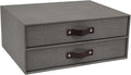 Bigso Birger 2-Drawer Canvas Fiberboard Easy Pull Handle Document Letter Box | by Bigso