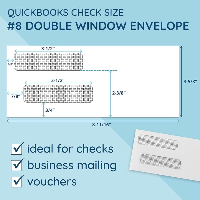 500#8 Self Seal Double Window Security Envelopes Designed - Image 4