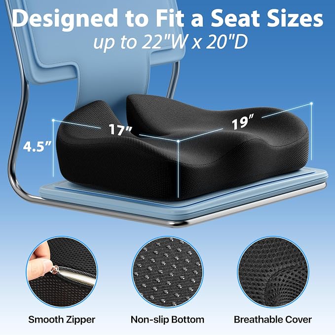 CJACSOC Seat Cushion, Extra Large Memory Foam Cushion - Image 2