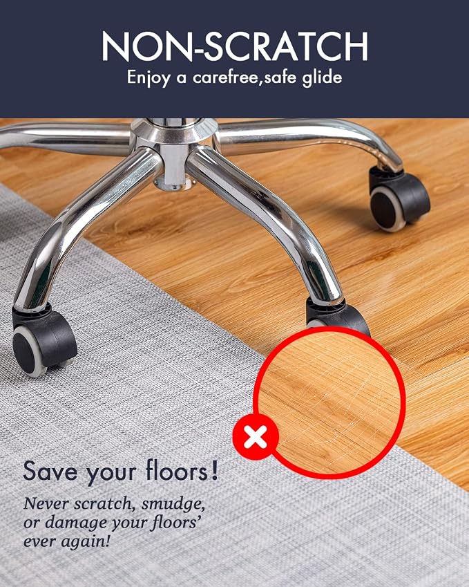 Baroyal Office Chair Mat for Hardwood Floor Under Desk Computer Rolling Chair - Image 3