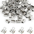 50 Pack Small Silver Binder Clips 3/4 Inch, Colored Little Paper Clamps by Qikaara