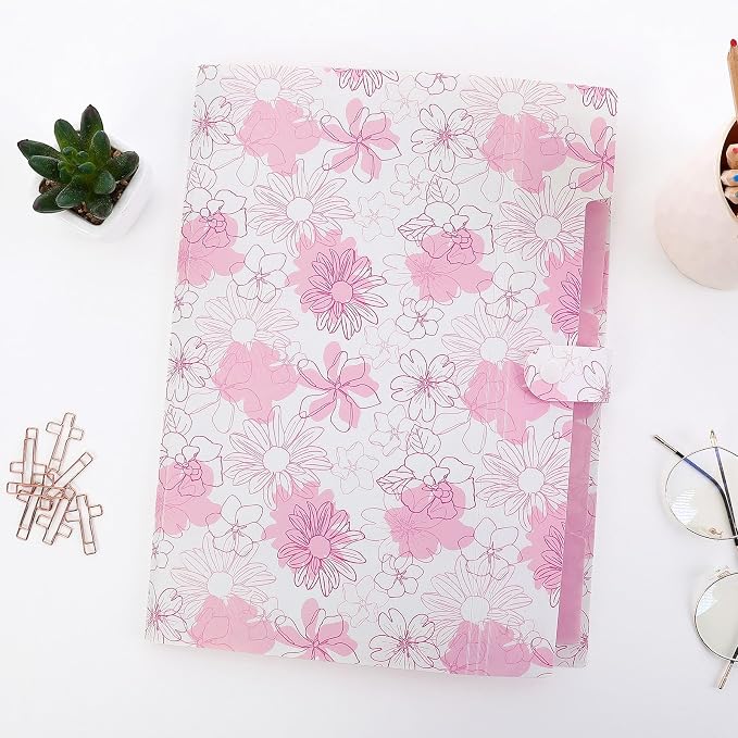 SKYDUE Accordion File Organizer, Floral Expanding File Folders - Image 6