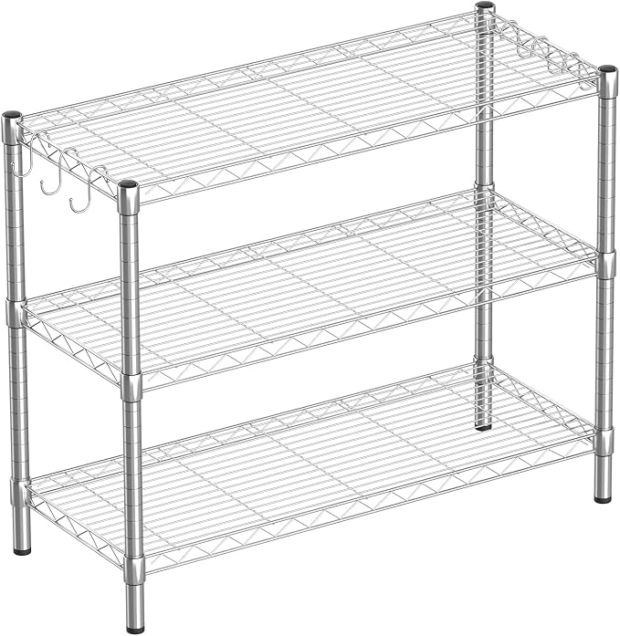 Guan River 3-Shelf Adjustable Metal Wire Shelving, Sturdy and Durable, Storage by GuanRiver