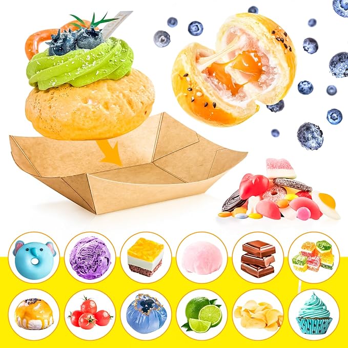 80 Pack 1/2Lb Paper Food Boat Trays Disposable Small Paper Boats Plates - Image 5