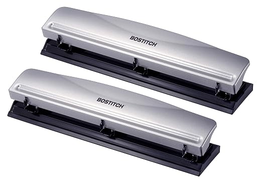 Bostitch Office Premium 3 Hole Punch, 12 Sheet Capacity, Rubber Base, by BostitchOfficeProducts