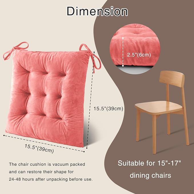 OVOV 6 Pack Chair Cushions for Dining Chairs Soft Seat Cushions for Kitchen - Image 2