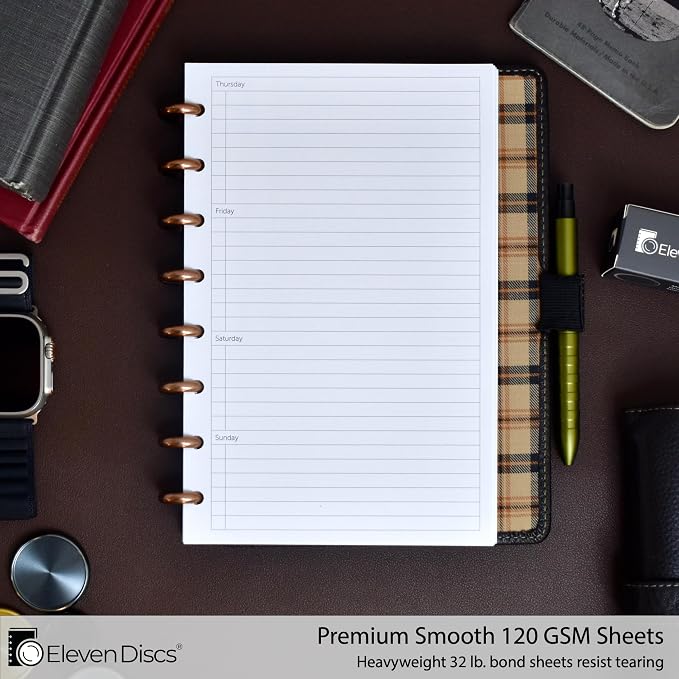 Eleven Discs Discbound Paper, Junior Size Undated Weekly Planner Sheets - Image 2