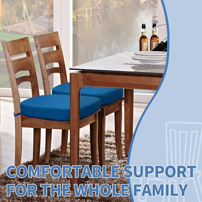 BUYUE Thickened 2.5" Dining Chair Cushions Set of 4, U-Shape High Density Foam - Image 2