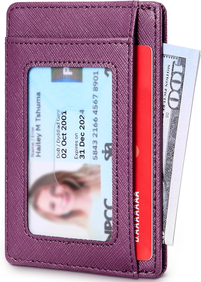 Travelambo Slim Wallet Front Pocket Minimalist Leather RFID Blocking Medium Size - Image 2