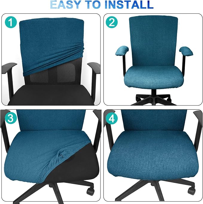 Tallew 4 Pcs Office Chair Covers Set Computer Universal Protective Stretchable - Image 6