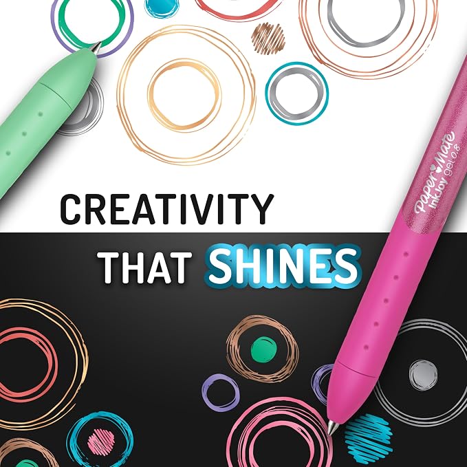 Paper Mate InkJoy Gel Pens, Retractable, Medium Point, Glittery Assorted Colors - Image 6