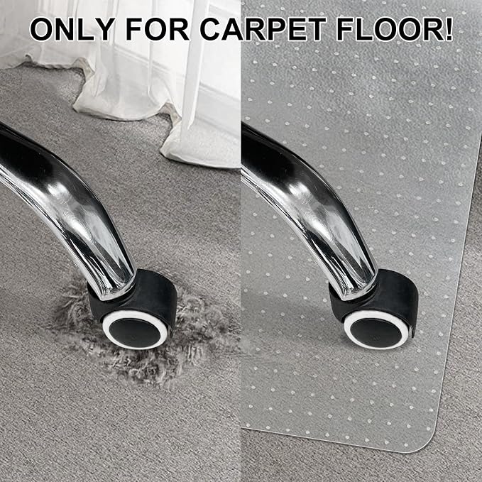 Office Chair Mat for Carpet Floors, Sturdy PVC Computer Chair Mats Anti-Slip - Image 2