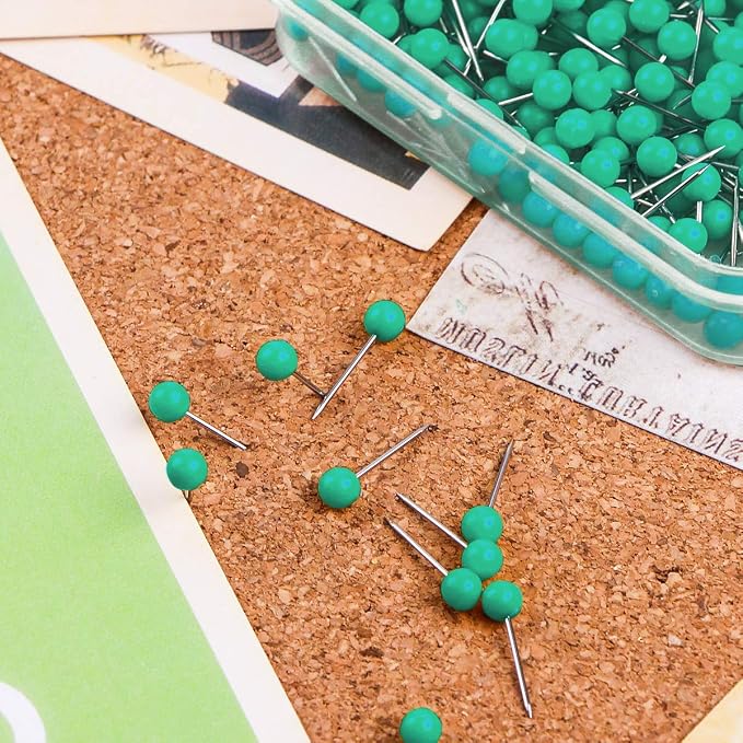 Map Tacks 1/8-Inch Assorted Color Beads Head Map Marking Push Pins - Image 6