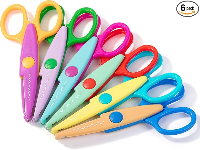 Mr. Pen- Craft Scissors Decorative Edge, 6 Pack, Spring Colors | Zig Zag by MrPen