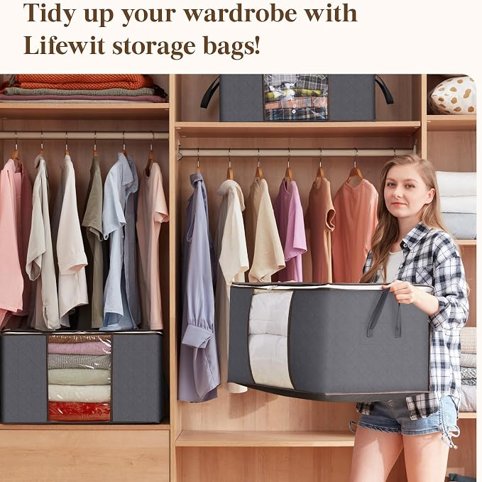 Lifewit 3 Pack 90L Clothes Storage Bins - Image 10