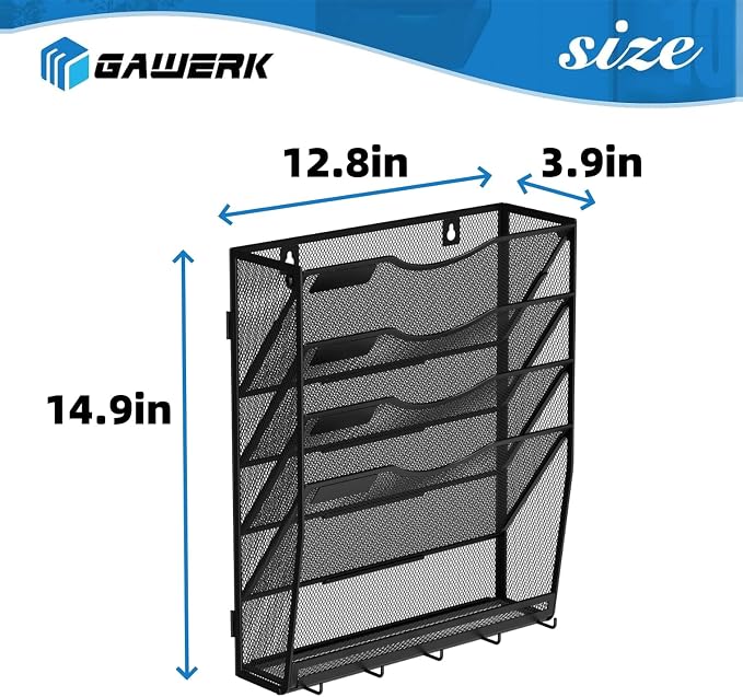 Gawerk 5-Tier Hanging Wall File Organizer - Image 2
