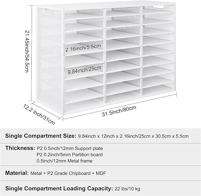 Mail Sorter Adjustable Countertop Mail Holder, Heavy Duty Literature Organizer - Image 6