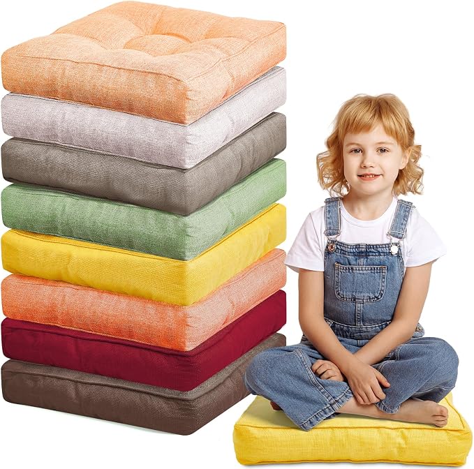 Juexica 8 Pcs Floor Cushions for Kids Floor Pillows Flexible Seating Cushions by Juexica