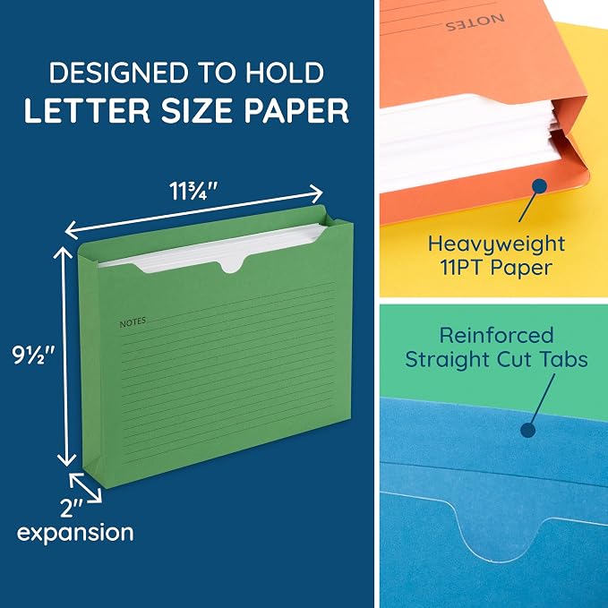 Blue Summit File Jackets Letter Size 2 Inch Expansion, Lined Folders - Image 4