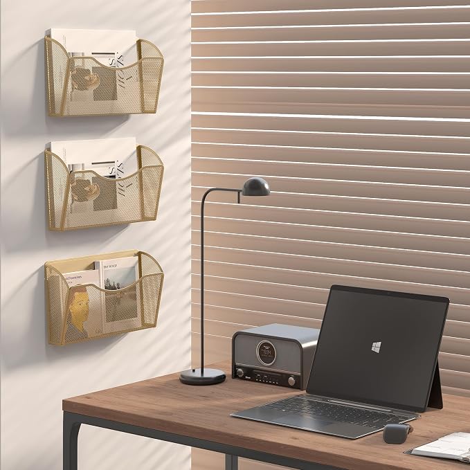 EasyPAG Wall File Organizer 3 Pack, Hanging File Organizer Wall Mount, Metal - Image 6