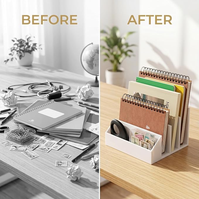 2 Pack 3-Slot Mail Organizer for Desk - Image 2