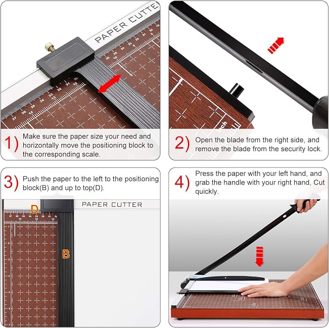 Paper Cutter Heavy Duty 18" Cut Length Professional Large Paper Cutter 12-Sheet - Image 6