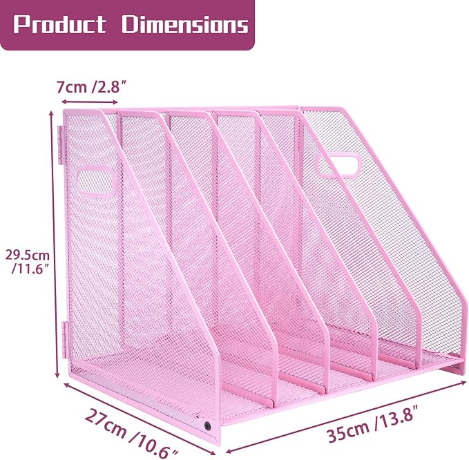 Desk Organizers, Metal Magazine File Holder - Image 2