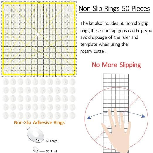 Quilting Rulers, 7 Piece Acrylic Ruler, Fabric Cutting Ruler, Sewing & Quilting - Image 3