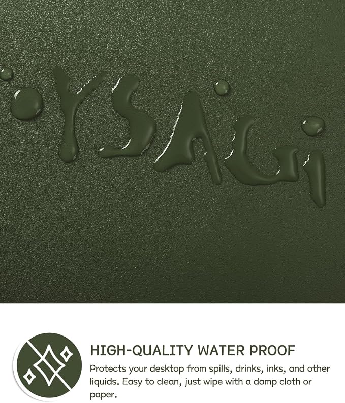 YSAGi Non-Slip Leather Desk Pad, Waterproof Laptop Computer Desk Keyboard Mat - Image 4