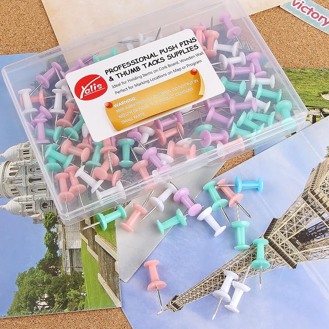 Push Pins Macarone Thumb Tacks Standard Pushpins Steel Point and Plastic Head - Image 4