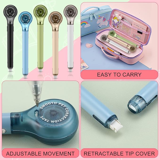 Gersoniel 25 Pack Correction Tape Pen Correctional Ink Tape Push Pull Protective - Image 4