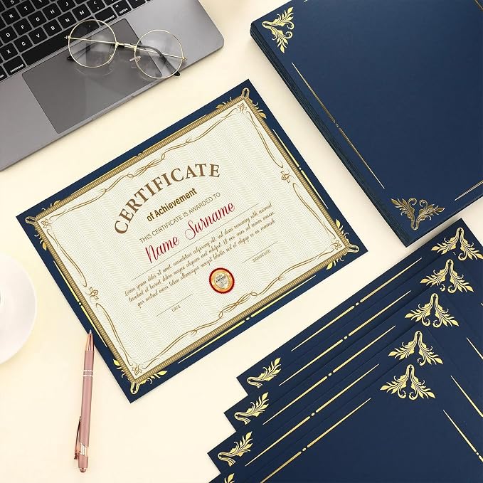 Fainne Certificate Holder Foil Border Bulk 8.5 x 11 Inch Single Sided Award - Image 5