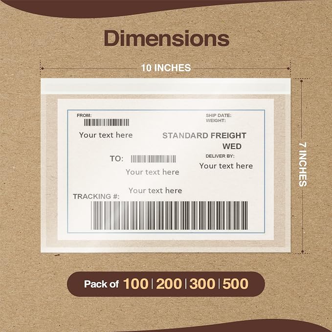 200 Pack 7"x10" UPS Label Sleeves - Image 2