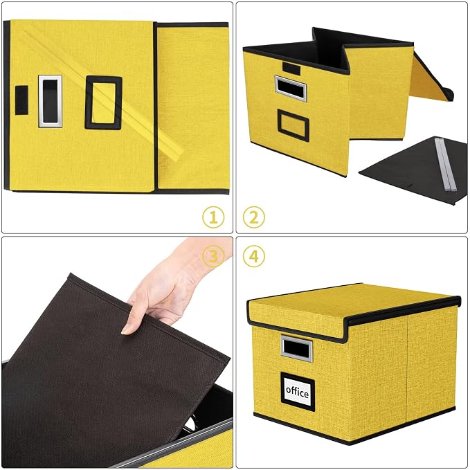 File Organizer Box with Lid, Collapsible File Folder Organizer - Image 7