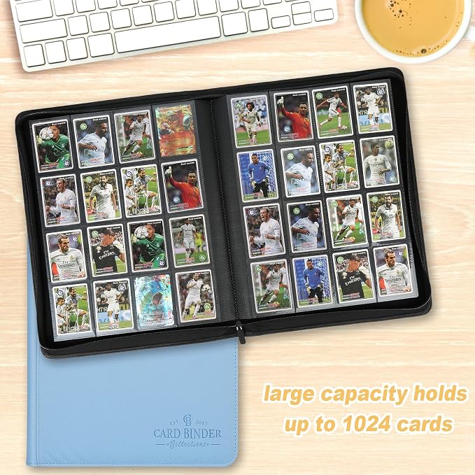 16-Pocket Business Card Binder holds 1024 Cards, Premium Diamond PU Leather - Image 4