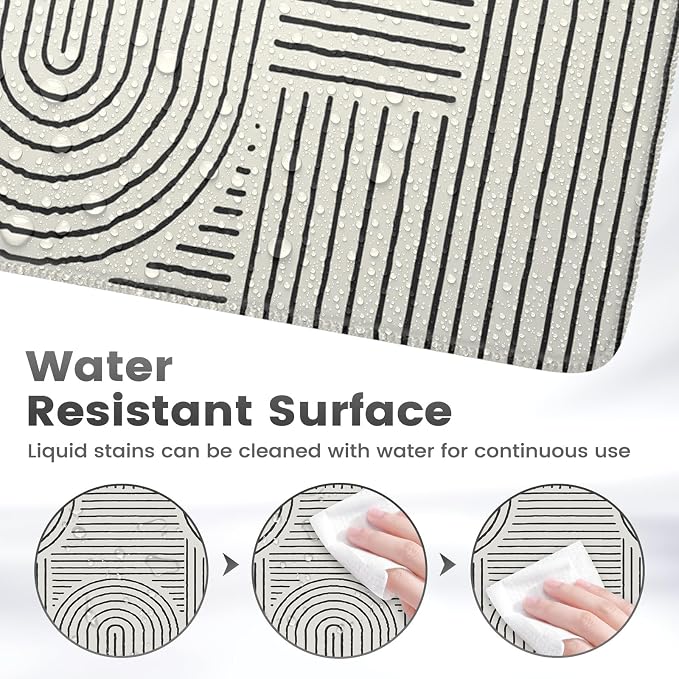 iCasso White Desk Matt for Desktop, Cute Desk Pad Mat, Large Mouse Pad - Image 5