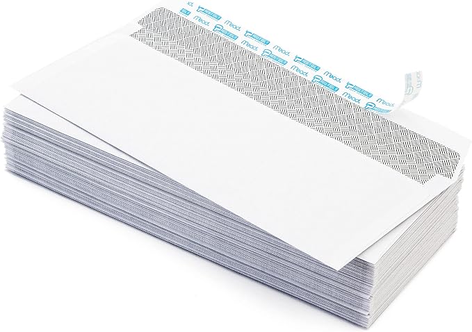 Mead #10 Security Business Envelopes Letter Size 4-1/8" x 9-1/2" – Peel and Seal - Image 8