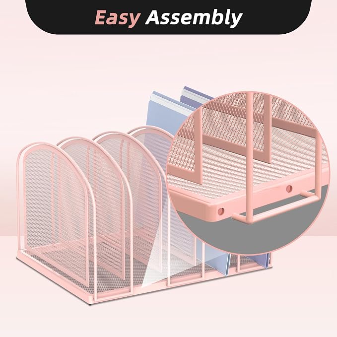 SUPEASY File Organizer for Desk, 5-Section Mesh Desk Organizer, Vertical File - Image 3