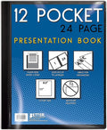 Better Office Products 12 Pocket Bound Presentation Book, 24 Sheet Protector by BetterOfficeProducts