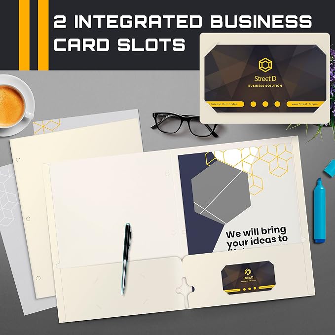 Better Office Products Two Pocket Portfolio Folders, Letter Size Paper Folders - Image 4
