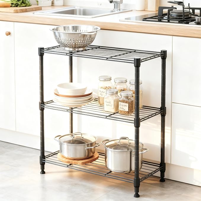 M MZG 450 lbs Steel Storage Shelving 3-Tier Utility Shelving Unit Steel - Image 6