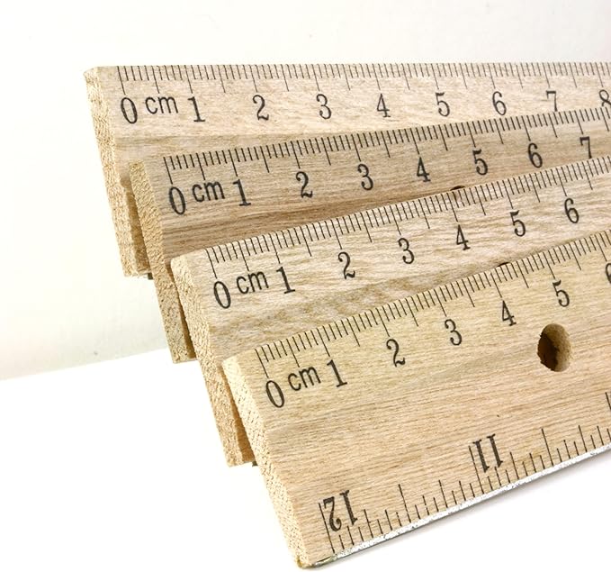 BAZIC Products 12 in Wooden Ruler, Metal Edge, Inch & Metric, 24-Box | Three 12 - Image 2