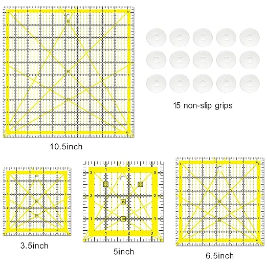 Quilting Rulers 4 Square Ruler Quilting Templates, Quilting Ruler Acrylic Rulers - Image 2