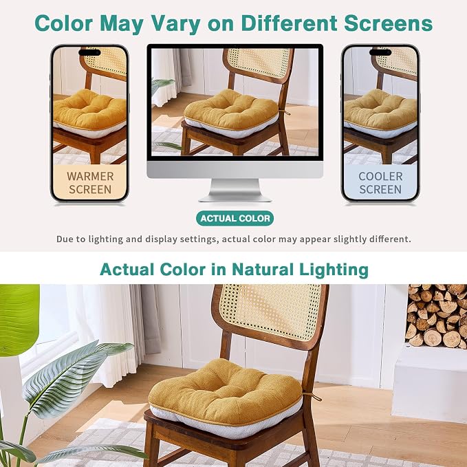 BETU Chair Cushions for Dining Chairs Set of 6, 3.5" Thick Kitchen Table Chair - Image 5