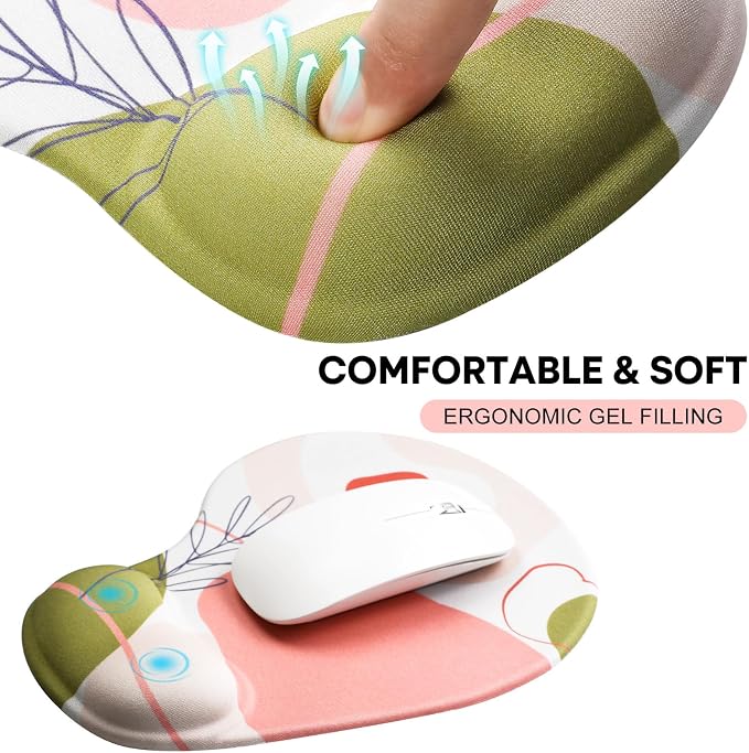 JIKIOU Mouse Pad, 2 Pack Ergonomic Mouse Pads - Image 4