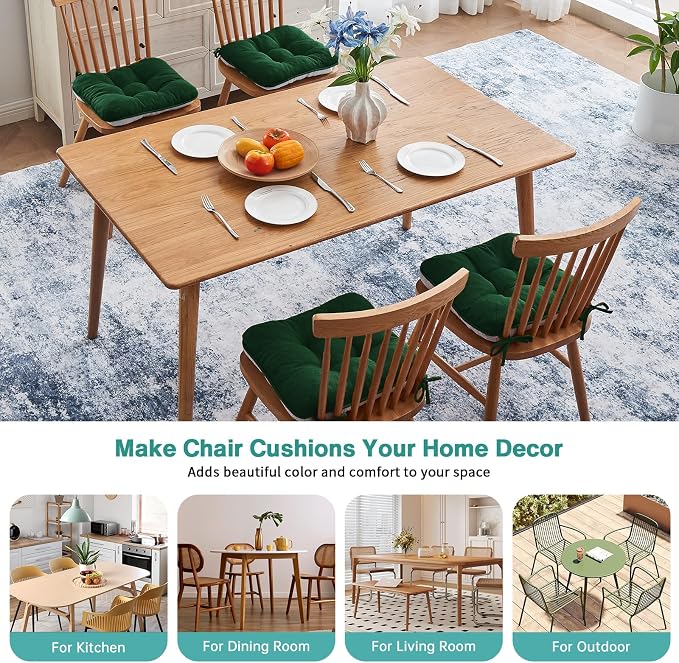 BETU Chair Cushions for Dining Chairs Set of 4, 3.5" Thick Kitchen Table Chair - Image 5